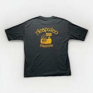 Vintage 90s Acapulco Mexican Restaurant T-Shirt Black Single Stitch Men's Large
